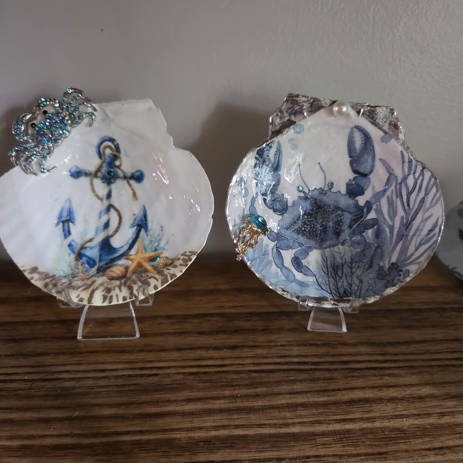Blue Nautical Shell Pair