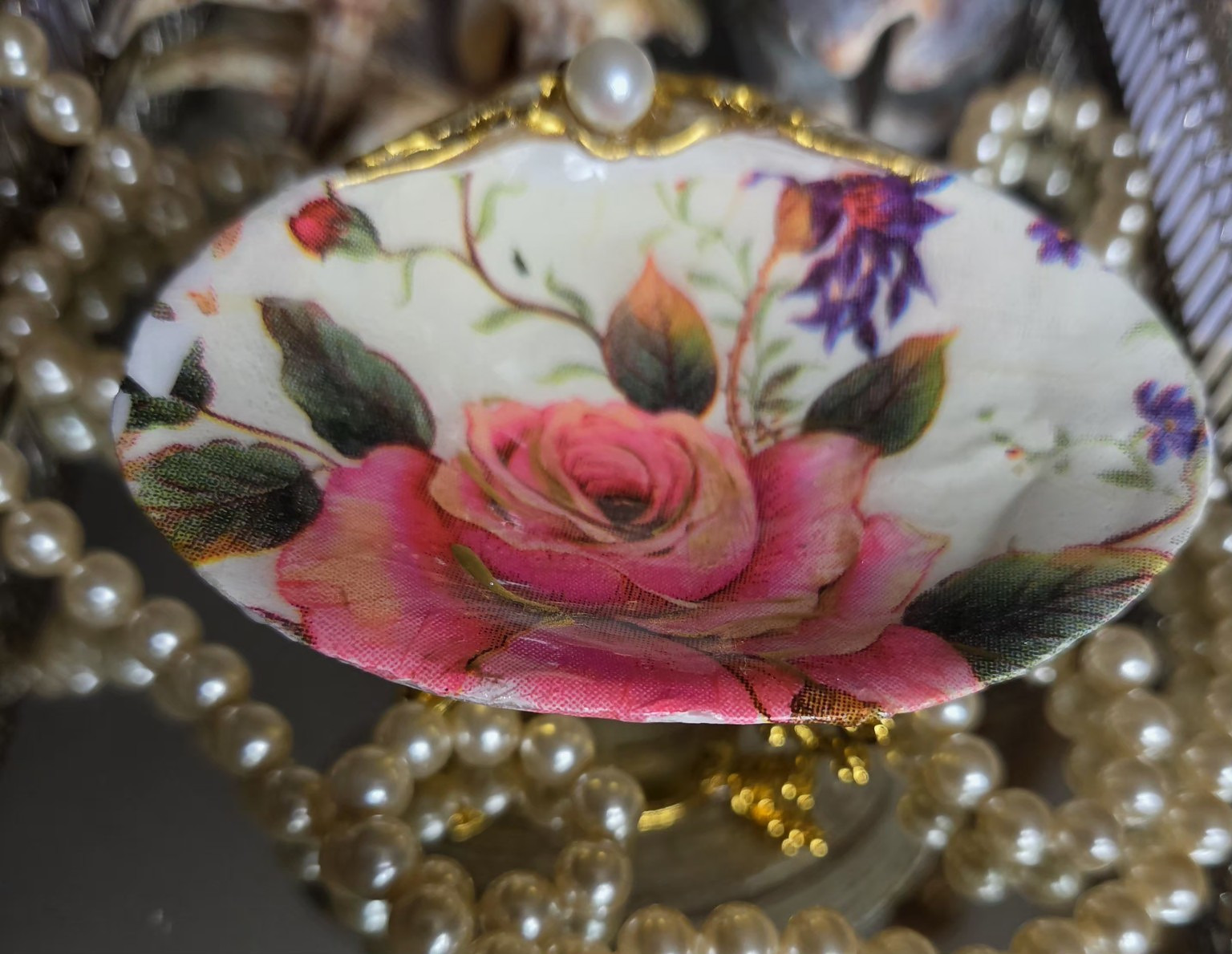 Pink Rose Keepsake Shell