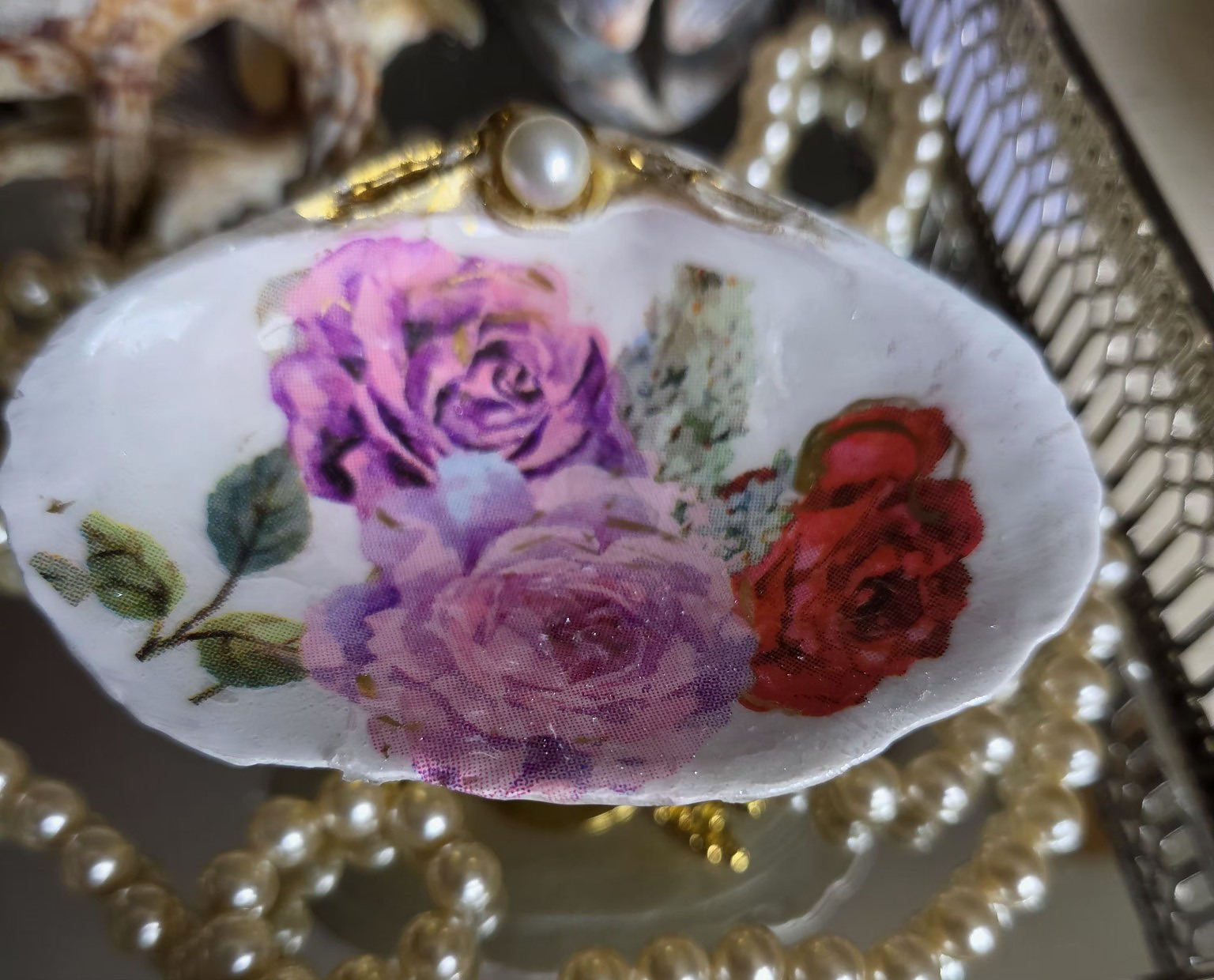 Purple Rose Keepsake Shell
